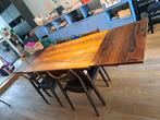 Vintage eettafel en 4 stoelen, Huis en Inrichting, Tafels | Eettafels, Ophalen, Gebruikt