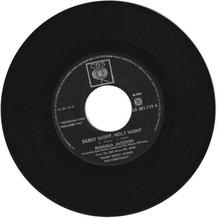 Single Mahalia Jackson Silent Night, Holy Night, Cd's en Dvd's, Vinyl Singles, Zo goed als nieuw, Single, Religie en Gospel, 7 inch