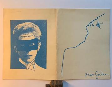 Jean Cocteau - uitnodiging tentoonstelling 1973, Antiek en Kunst, Ophalen of Verzenden