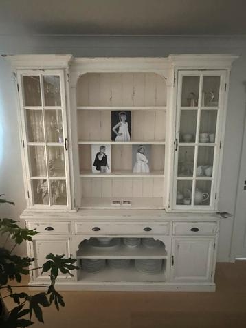 Vitrine blanche rustique, 25 à 50 cm, Rustiek, 150 à 200 cm, Enlèvement