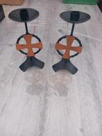 Kandelaars met tempeliers kruis, Ophalen of Verzenden