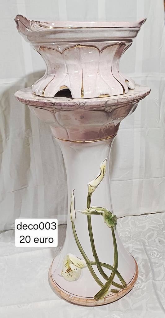 Super mooie porseleinen staander met bloempot, Ophalen, Gebruikt, Overige kleuren, Aardewerk of Porselein