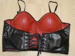 Corset Top Faux Leather Rood En Zwart, Ophalen of Verzenden, Rood, Body of Korset