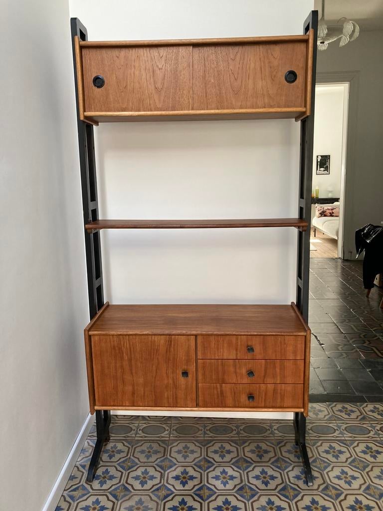 Magnifique étagère scandinave, Teck, 25 à 50 cm, Moins de 150 cm, Comme neuf