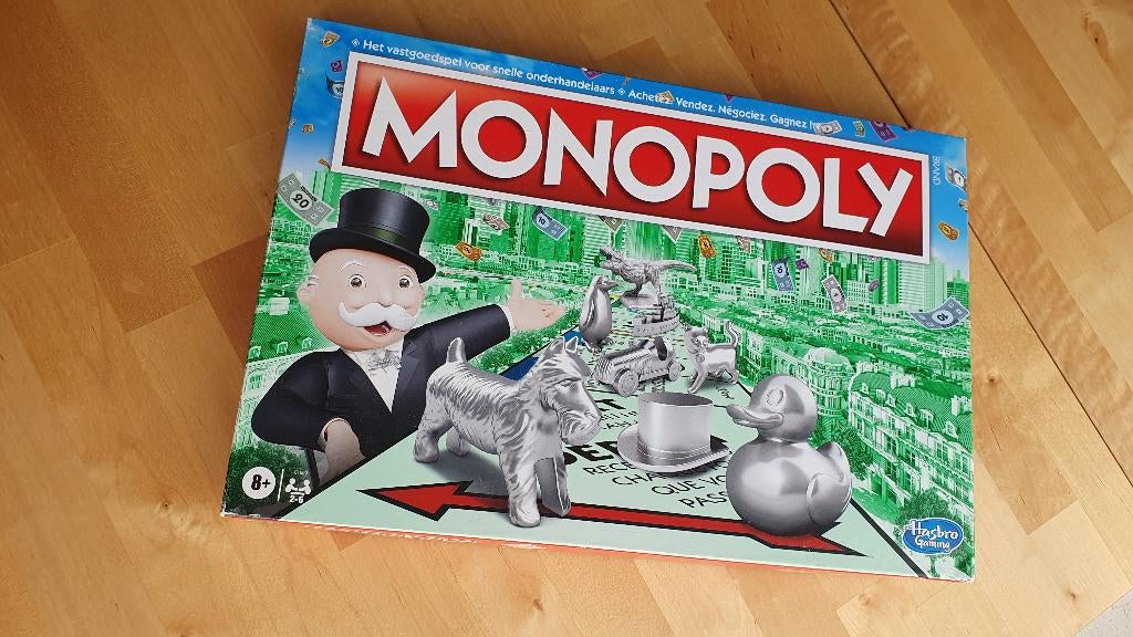 Jeu de plateau classique — Monopoly Belgium, Trois ou quatre joueurs, Enlèvement, Comme neuf, Hasbro