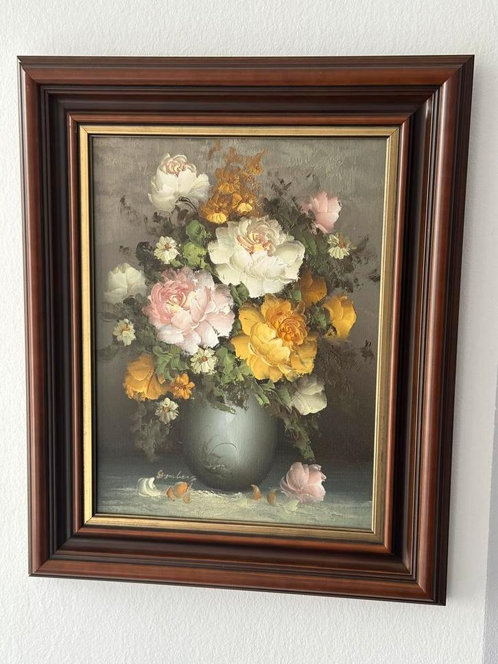 Tableau peinture à l’huile – nature morte florale, Antiquités & Art, Art | Peinture | Classique, Enlèvement