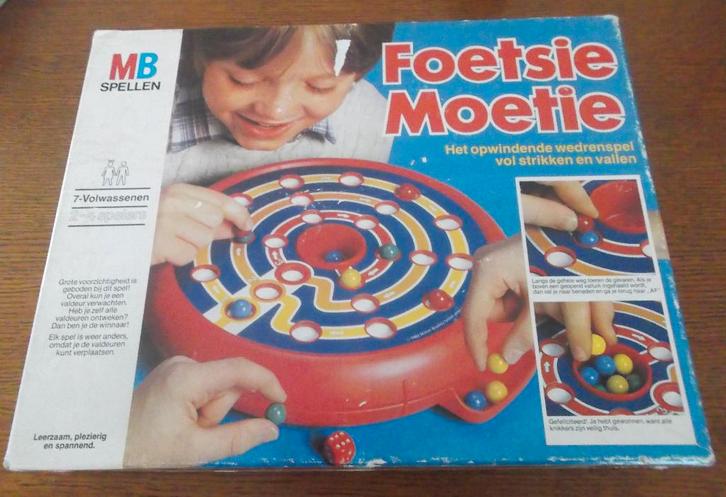 Vintage Spel Foetsie Moetie / MB Spellen, Hobby en Vrije tijd, Gezelschapsspellen | Bordspellen, Gebruikt, Een of twee spelers
