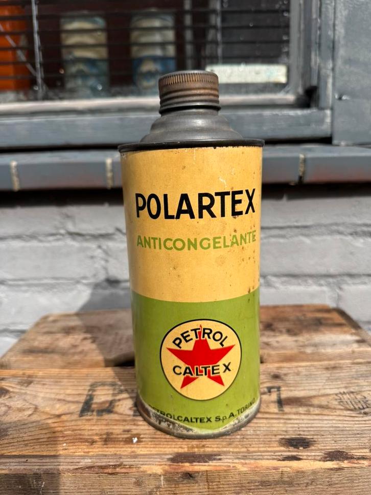 Ancienne boîte à huile Caltex, Collections, Boîte en métal, Utilisé, Autre, Autres marques, Enlèvement ou Envoi