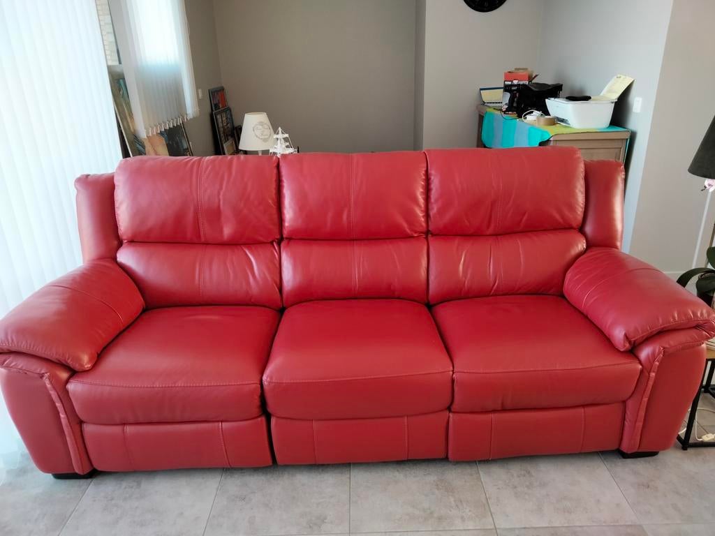 Te koop leder 3zit, Ophalen