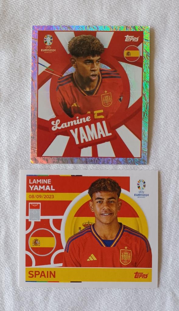 Sticker Lamine Yamal (rookie) - Euro 2024, Ophalen of Verzenden, Zo goed als nieuw, Sticker
