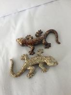 2 hagedissen in steen, geglazuurd, 15cm lang, 5€ voor de 2.