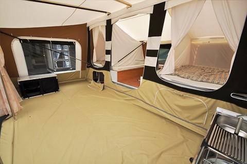 Vouwwagen Trigano, Caravans en Kamperen, Vouwwagens, Trigano, meer dan 6, Beige, Aanwezig, Ophalen