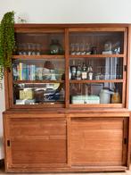 Mooie teak vitrinekast, Huis en Inrichting, Kasten | Buffetkasten, Ophalen, Zo goed als nieuw