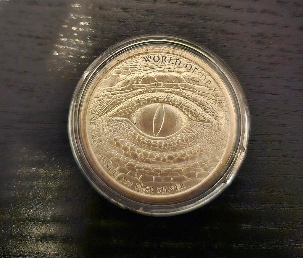 Zilveren Munt: 1 oz World of Dragons - The Welsh Dragon, Postzegels en Munten, Munten | Europa | Euromunten, Zilver, Ophalen