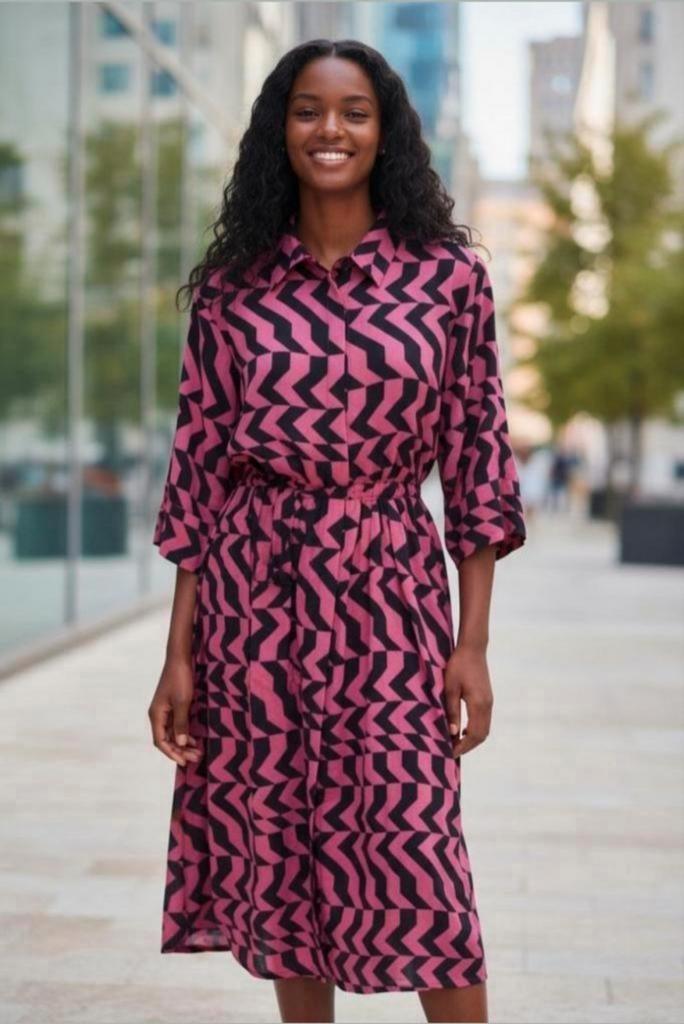 ✨️FIFTH HOUSE Jurk Maat 38 - Met BUNDELKORTING‼️✨️, Kleding | Dames, Jurken, Zo goed als nieuw, Maat 38/40 (M), Roze, Onder de knie