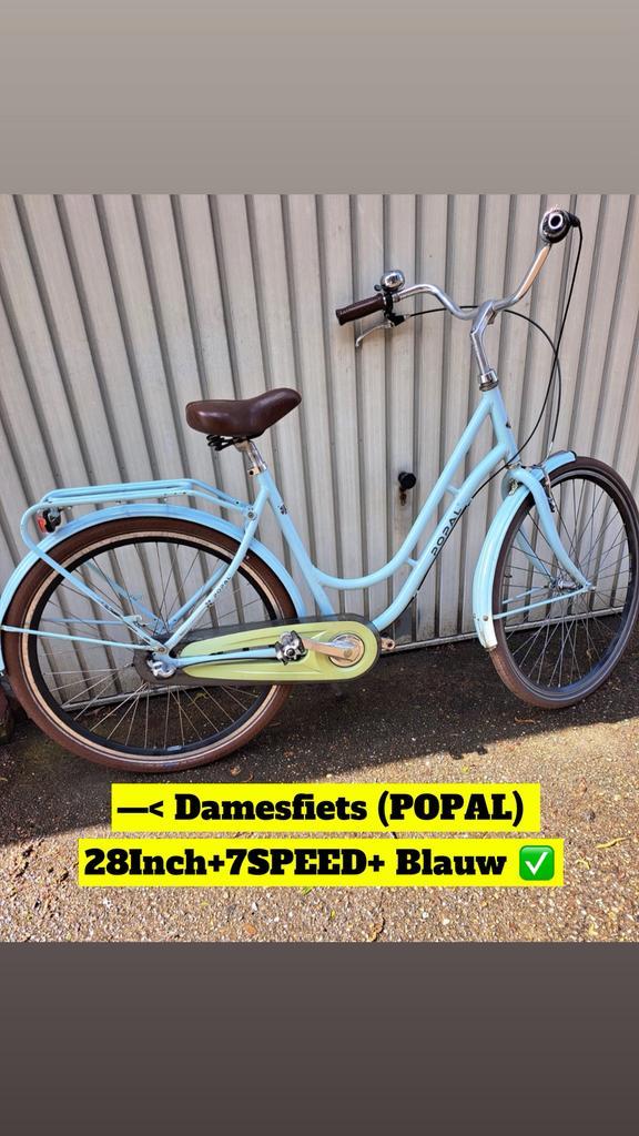 🟦’POPAL’ Damesfiets 28Inch+7SPEED+Framemaat 45Cm-/Blauw🟦, Fietsen en Brommers, Fietsen | Meisjes, Versnellingen, Ophalen