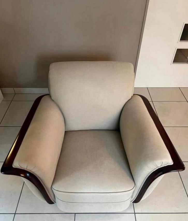 Unieke vintage Art Deco zetels, Huis en Inrichting, Zetels | Zetels en Chaises Longues, Gebruikt, Vierpersoons of meer, Stof, Ophalen