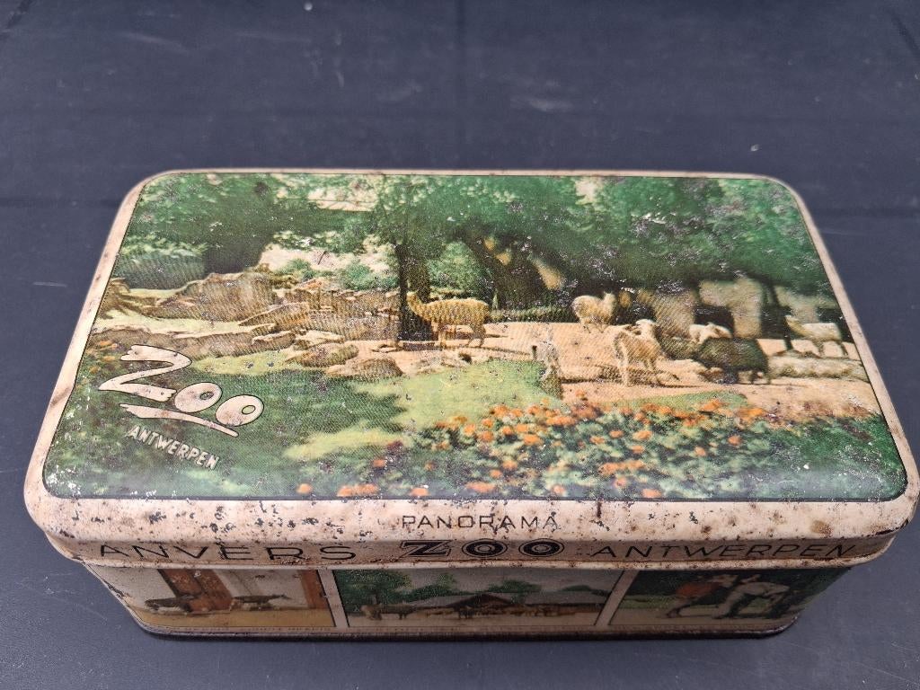 ancienne boîte - ZOO D'ANVERS, Collections, Boîte en métal, Utilisé, Enlèvement ou Envoi