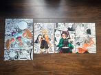 Lot de 4 cadres Anime — Demon Slayer & One Piece, Antiquités & Art, Art | Peinture | Moderne, Enlèvement