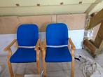 7 stoelen, Ophalen, Blauw, Hout, Stof