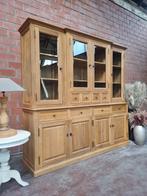 Eiken buffetkast/vitrinekast art:86/26.1, Ophalen, Met deur(en), 200 cm of meer, Eikenhout