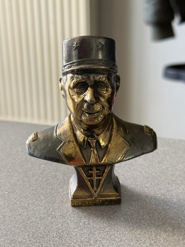 Buste vintage de Charles de Gaulle, Antiquités & Art, Enlèvement ou Envoi