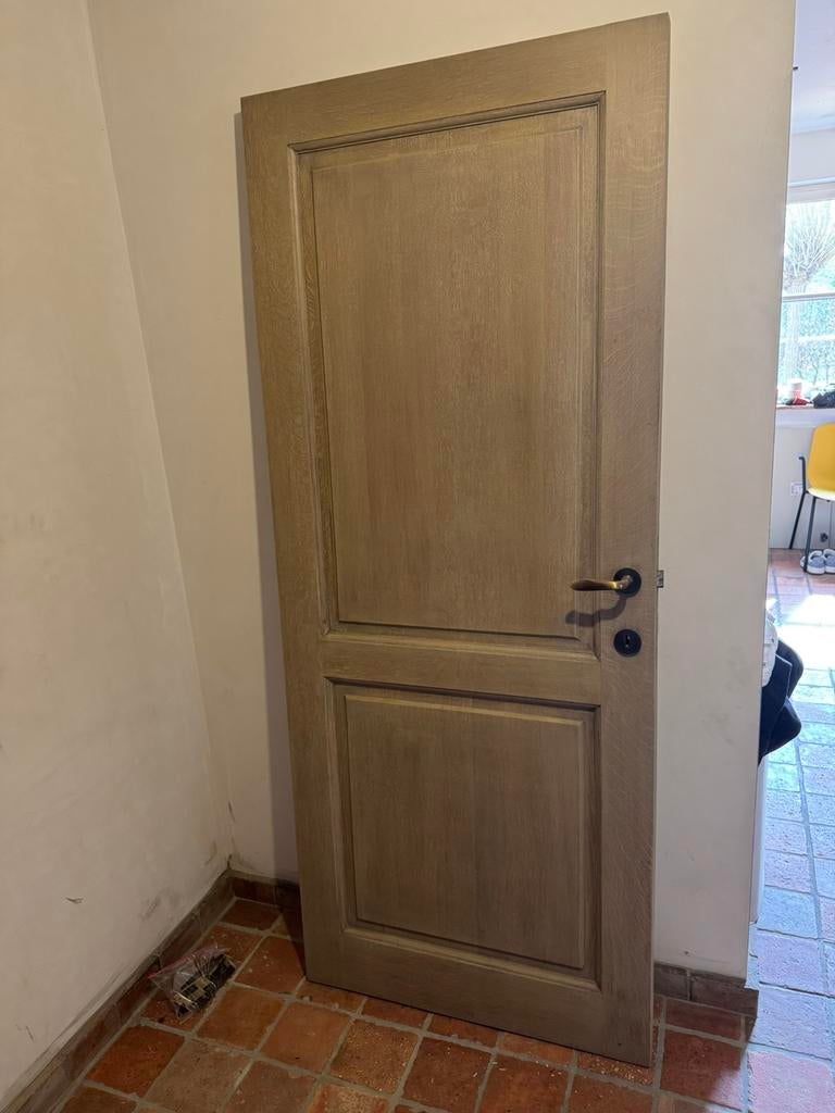 Eiken deur 82X201cm, Ophalen, 80 tot 100 cm, Binnendeur, Zo goed als nieuw
