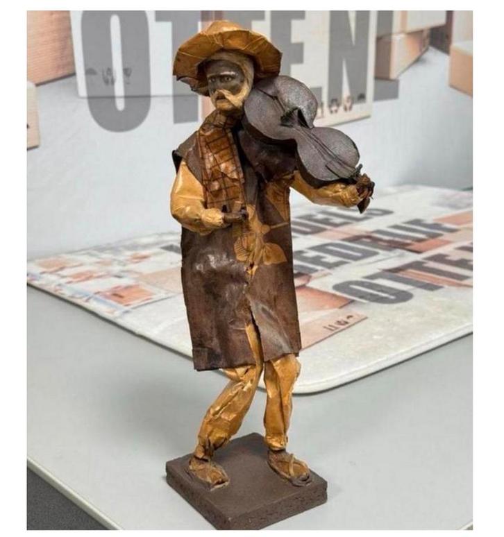 Statue pop mexicaine vintage en papier mâché 35 cm, Collections, Statues & Figurines, Comme neuf, Humain, Enlèvement ou Envoi