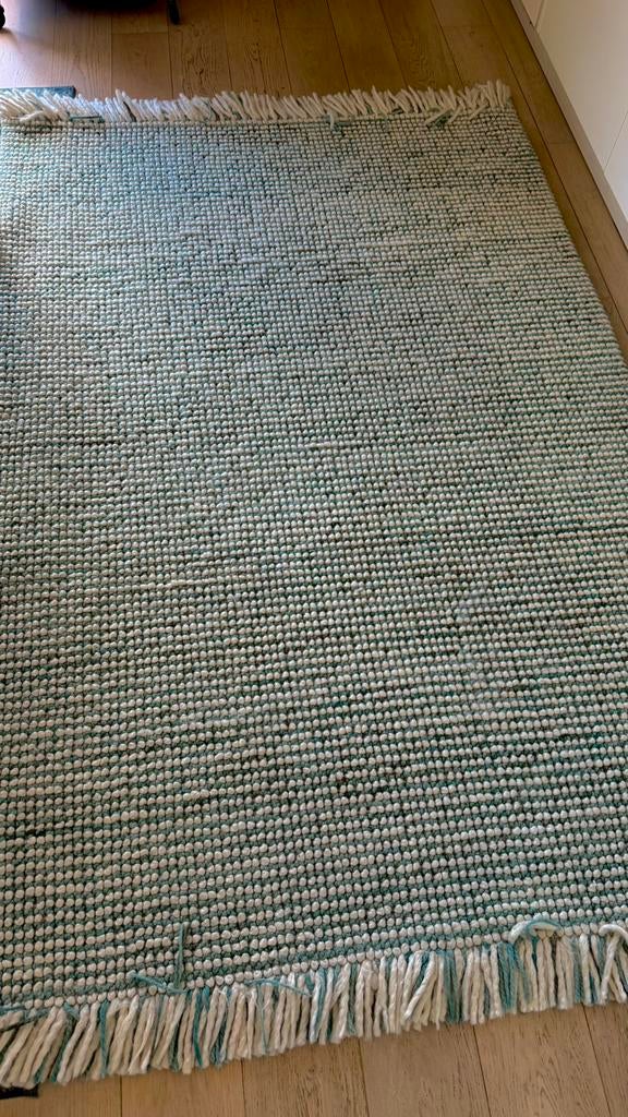 Ikea tapijt 200x140 grijs/turquoise, Ophalen, Zo goed als nieuw, Grijs