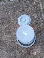 Vintage Curver emmer met deksel – 12L, Huis en Inrichting, Emmers, Ophalen, Gebruikt, Kunststof, Met deksel