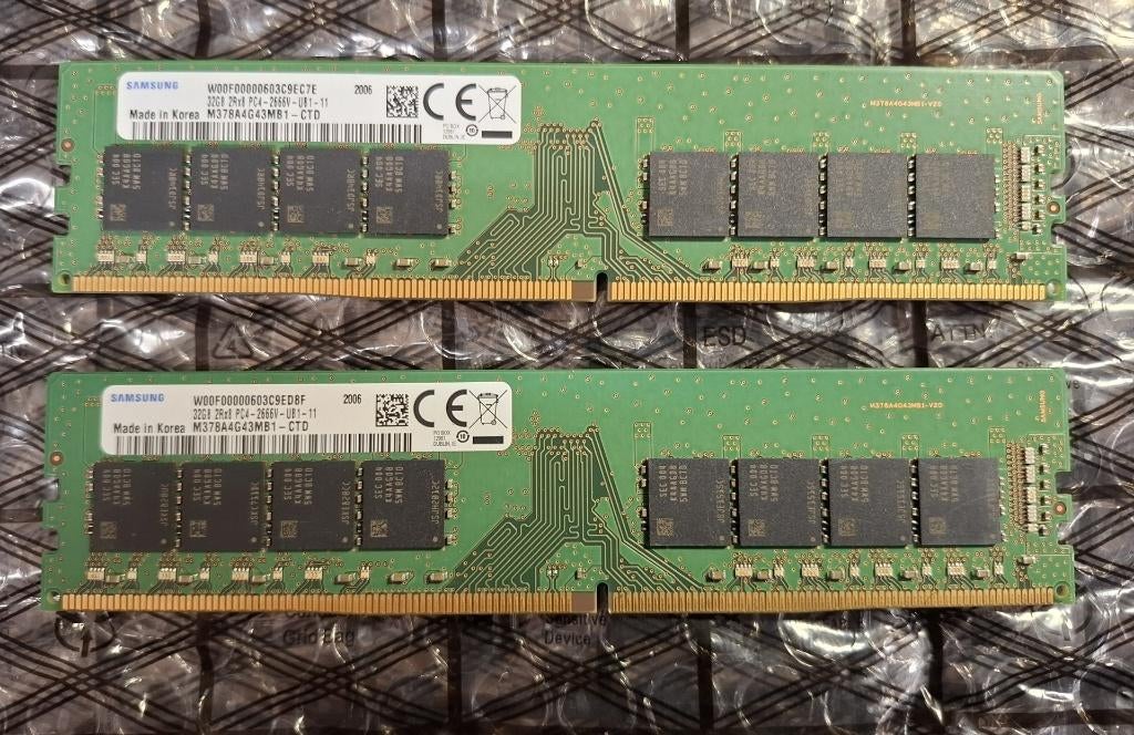 64gb DDR4 Samsung kit (2x 32gb - 2666) voor Pc, Neuf, Enlèvement ou Envoi, DDR4, Info@retrogamed.be