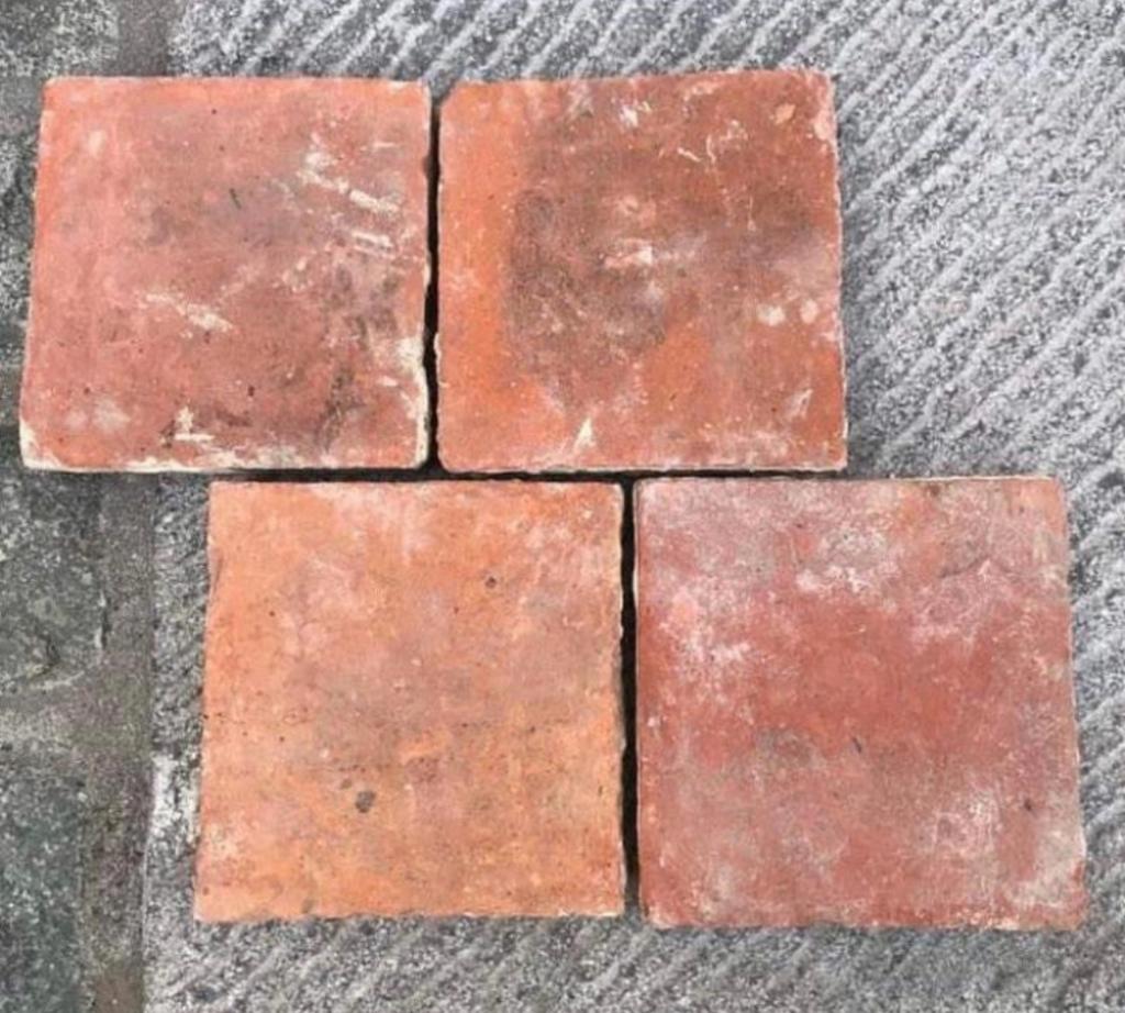 Lot antieke terracotta tegels Voor info BELLEN 0474220705, Enlèvement