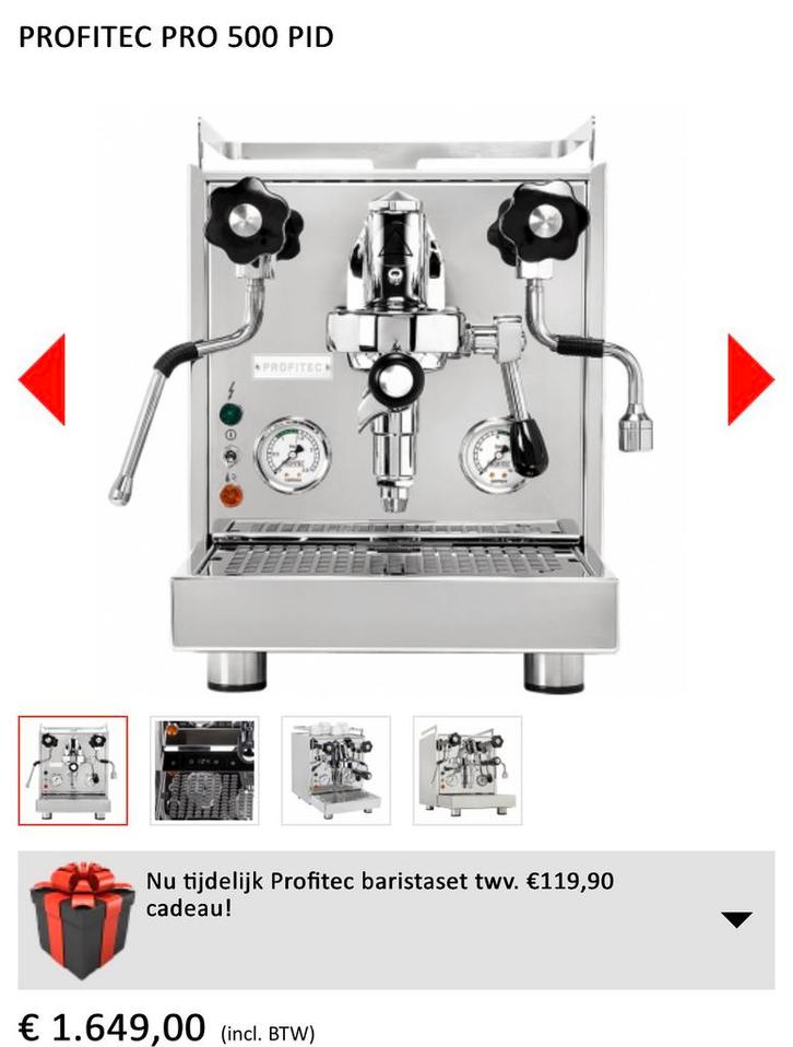 Profitec Pro 500 PID, Electroménager, Accessoires de machine à café, Comme neuf, Réservoir d'eau, Autres marques, Enlèvement