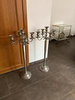 Zware ijzen kandelaars, Antiek en Kunst, Ophalen, Zilver