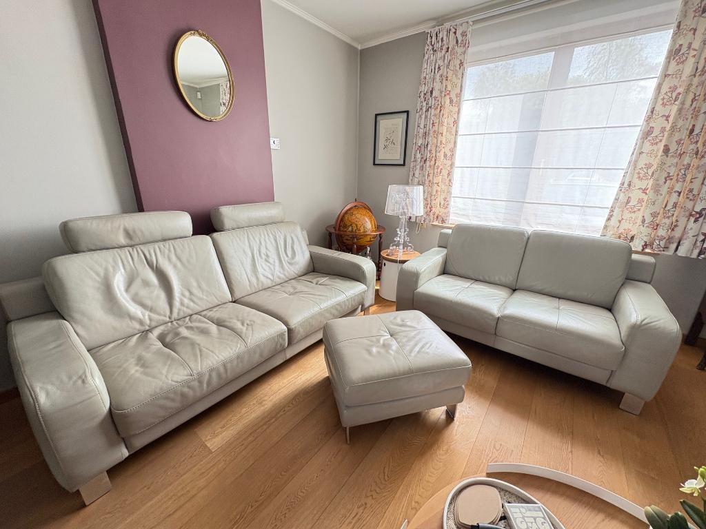 canapés et repose-pied, Enlèvement, Utilisé, Cuir, Moderne