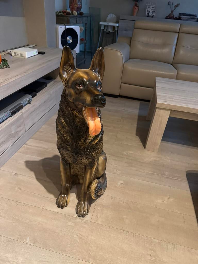 Herdershond in beeld, Antiquités & Art, Art | Sculptures & Bois, Enlèvement, Statue