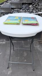 Mange-debout pliant + 2 housses Idéal apéros & réceptions, Tuin en Terras, Ophalen, Gebruikt, Rond, Metaal