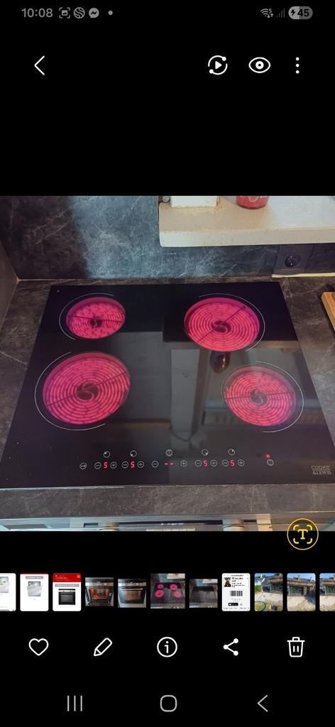 Plaque vitrocéramique, Electroménager