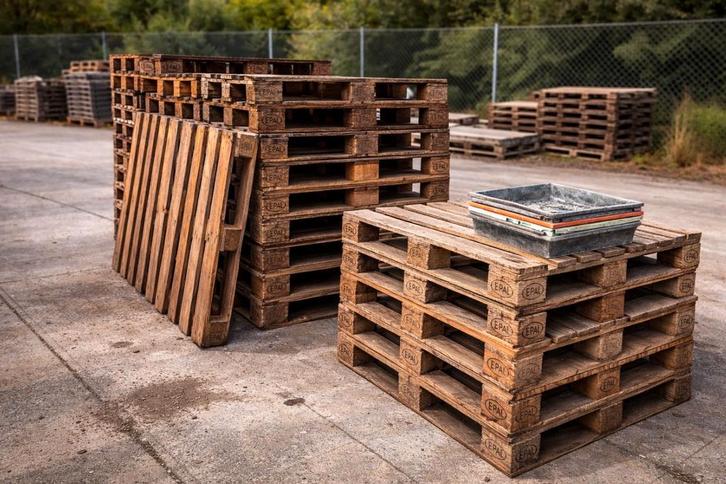 +/- 30x EPAL europaletten te koop – goede staat, Bricolage & Construction, Transpalettes, Enlèvement