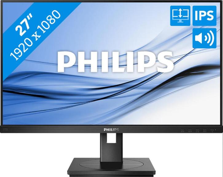 Moniteur Philips 272S1M + bras, Informatique & Logiciels, Moniteurs, Comme neuf, DisplayPort, Haut-parleurs intégrés, IPS, Full HD