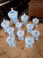 11 delige set Delfts blauw voorraadpotjes, Enlèvement