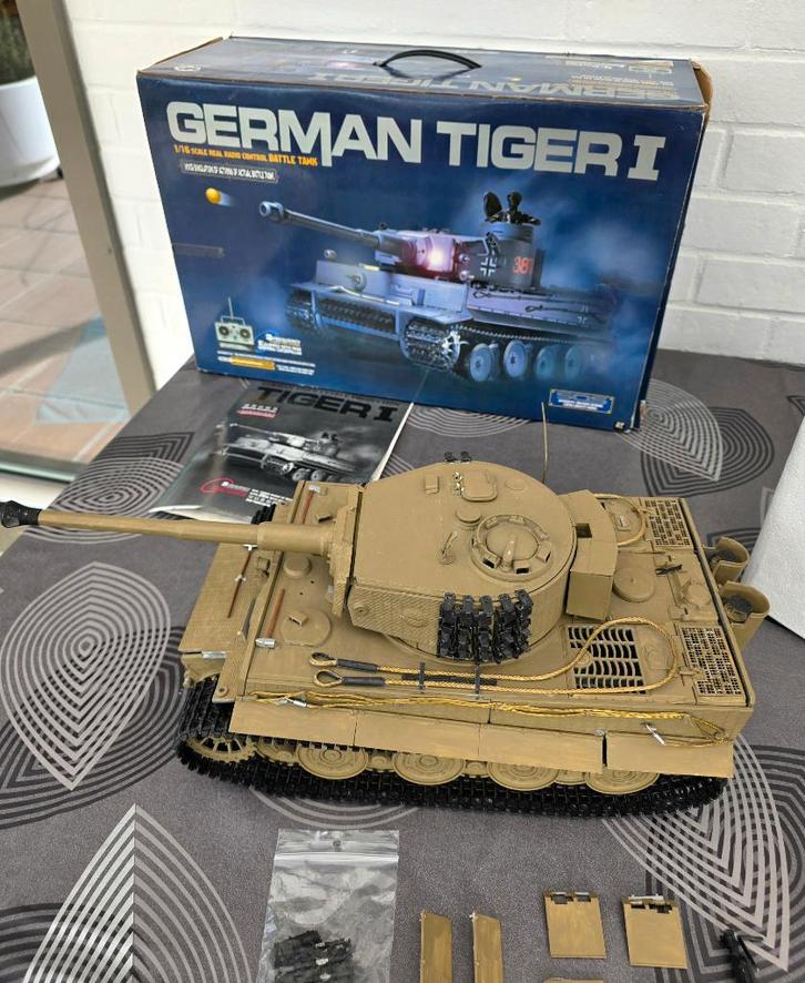 Char d'assaut télécommandé German Tiger I à l'échelle 1/16, Hobby en Vrije tijd, Modelbouw | Auto's en Voertuigen, Gebruikt, Tank