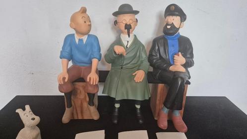 4x figurine Tintin assis banc Leblon no Fariboles Aoutcheff, Verzamelen, Stripfiguren, Zo goed als nieuw, Beeldje of Figuurtje