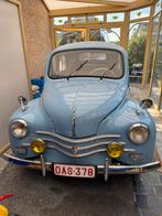 Renault 4cv 1958 grondig gerestaureerd., Auto's, Renault, Achterwielaandrijving, 4 cilinders, Blauw, Leder en Stof