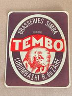 CONGO Étiquette TEMBO brasseries SIMBA Lubumbashi Zaïre, Enlèvement ou Envoi, Comme neuf