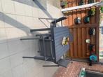 Tuintafel met 6 stoelen. Uitschuifbaar, Ophalen, Zo goed als nieuw, Rechthoekig, Aluminium
