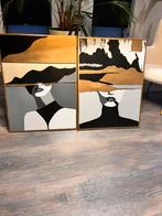 60x80  acrylverf op doek 2 schilderijen ( zelf gemaakte), Ophalen, Zo goed als nieuw, Acrylverf