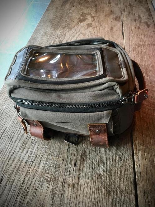 Burley Brand waxed canvas tanktas, Motoren, Accessoires | Koffers en Tassen, Zo goed als nieuw, Ophalen