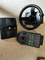 Saitek farm sim stuur + bediening paneel + pendalen, Computers en Software, Joysticks, Ophalen, Zo goed als nieuw, Logitech Saitek