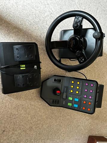 Volant Saitek Farm Sim + panneau de commande + pédales, Enlèvement, Comme neuf, Logitech Saitek
